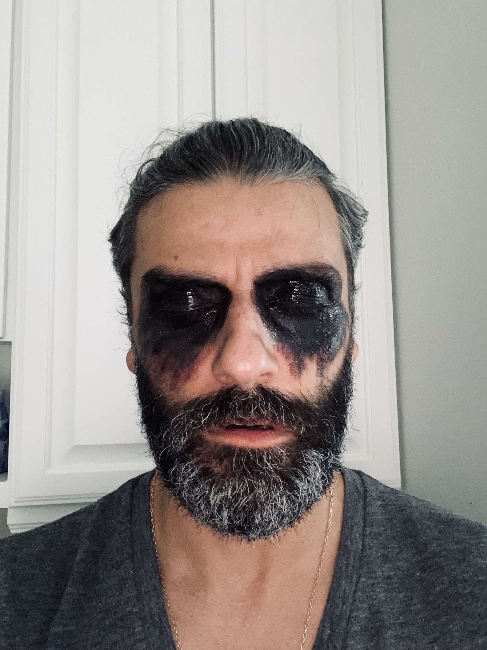 Oscar Isaac Oedipus Makeup