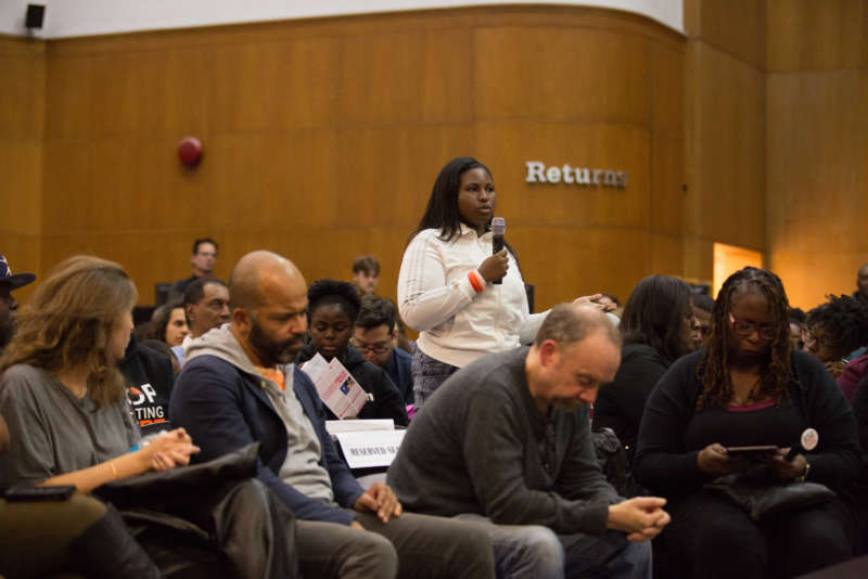 Audience Member Speaks At Hercules In Brooklyn